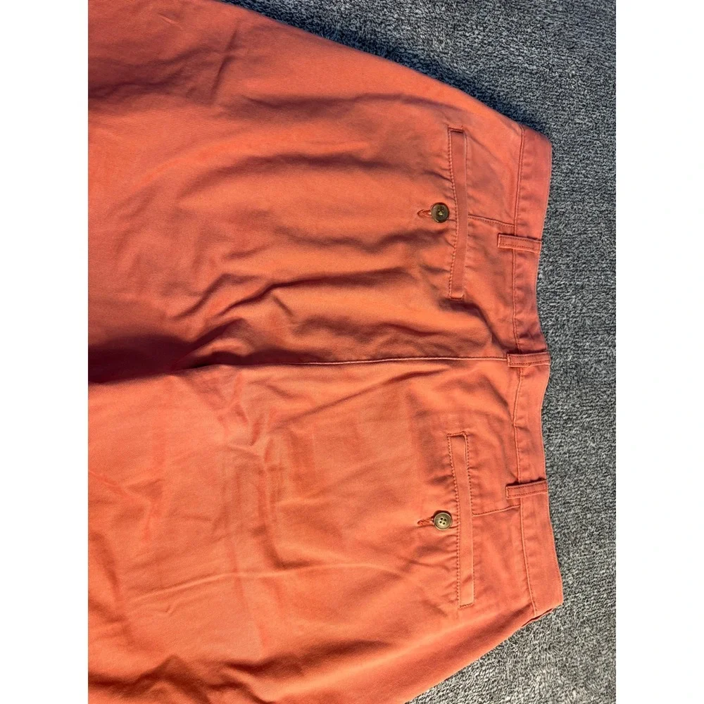 Lands End The Legacy Chino Pants Mens 34 Coral Orange Straight Leg Cotton Pant